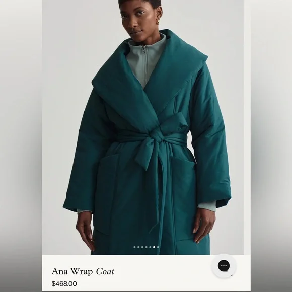 Varley Ana Long Wrap Puffer Coat — Coniser color— NWT — S/M - Picture 1 of 14